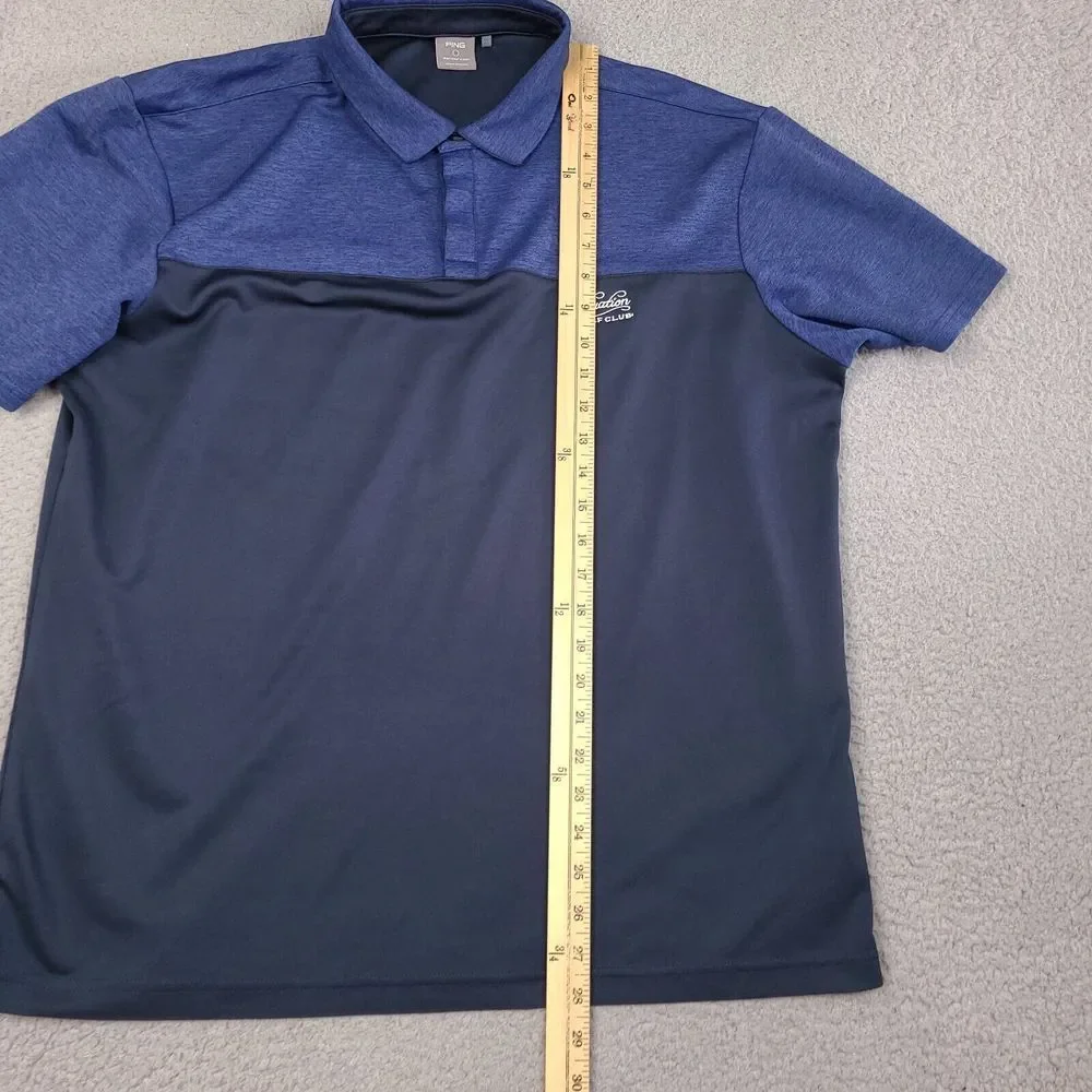 Ping Polo Shirt Men's XL Blue Sensor Cool Golf Performance Celebration Golf Club - Picture 10 of 13